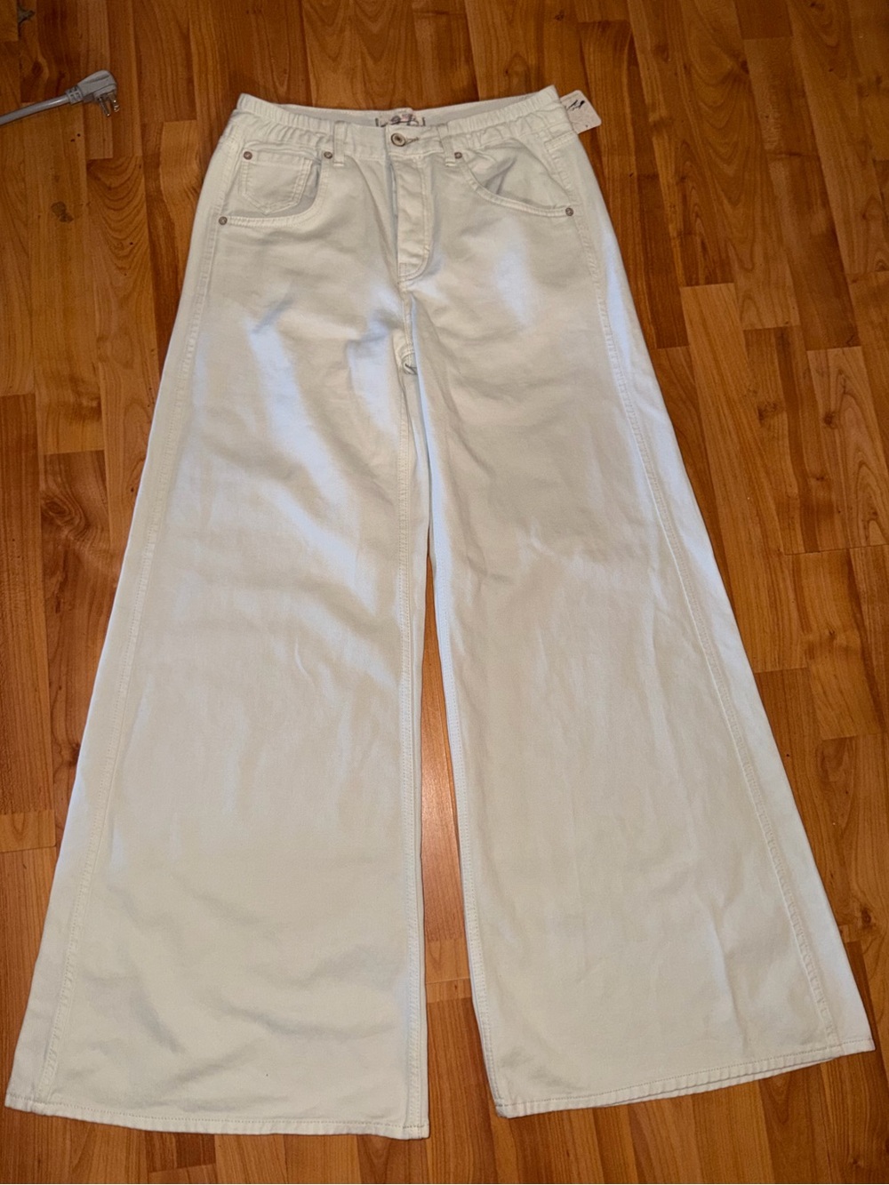 Free People Wide-Leg Jeans in White